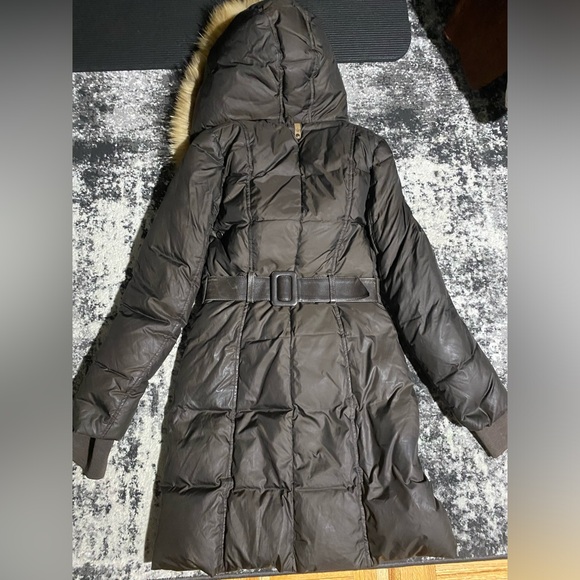 Mackage brown XS 3-4 down jacket with faux fur hood - Picture 6 of 7